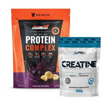 Imagem de Kit Protein Complex 1,8kg New Millen + Creatina 500g Alpex-Unissex