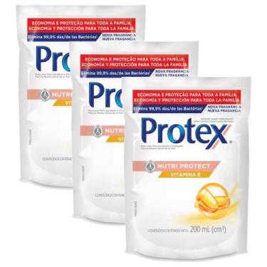 Imagem de Kit Refil Sabonete Líquido Protex Nutri Protect Vitamina E 200ml com 3