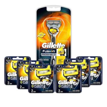 Imagem de Kit Gillete Fusion ProShield com 01 aparelho + 12 Cargas - Gillette