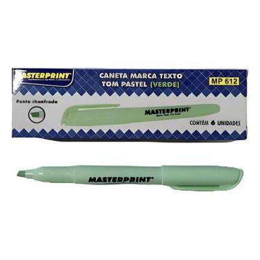 Imagem de Marca Texto Pastel Verde Ponta Chanfrada Masterprint 6un