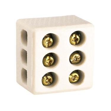 Imagem de Conector Tripolar de Porcelana Lorenzetti - Fios de até 10mm - 50A/250V - com 3 Bornes - 1422-FP