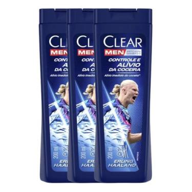 Imagem de Kit 3 Shampoo Anticaspa Controle Coceira Clear Men 200ml