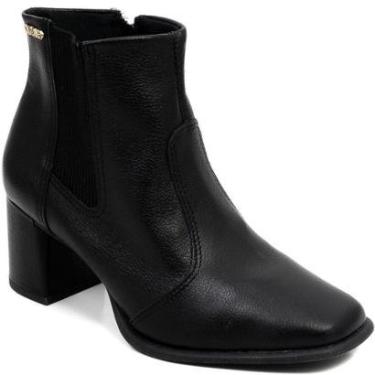 Imagem de Bota Chelsea Em Couro Salto Bloco Zíper Via Uno 911001-Feminino