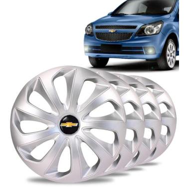 Imagem de Jogo 4 Calota Velox Aro 14 Prata Gm Agile Celta Corsa Prisma - Elitte