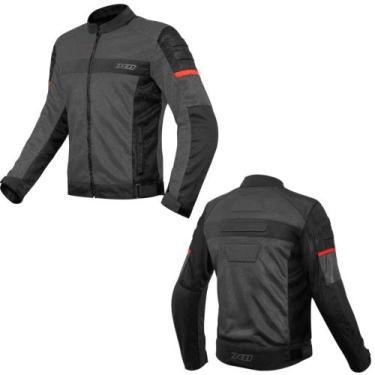 Imagem de Jaqueta Masculina Super Air X11 C/ Proteção Verao Moto, Preto/Cinza, 2