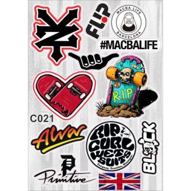 Imagem de Cartela De Adesivos - C021 - Carro - Moto - Caminhão - Bike - Stickers