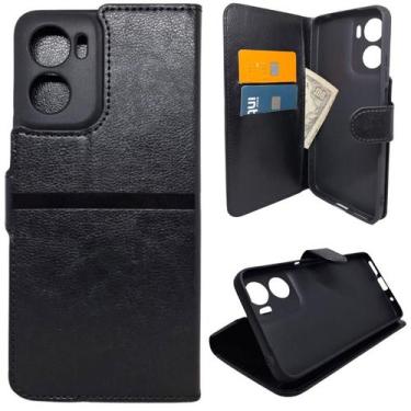 Imagem de Capa Carteira para Motorola G05 (Tela de 6.67) Capinha Case Cor:Preto 