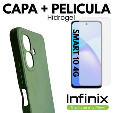 Imagem de Capinha + Película Proteção Hidrogel Para Infinix Smart 10 - DB, Verde