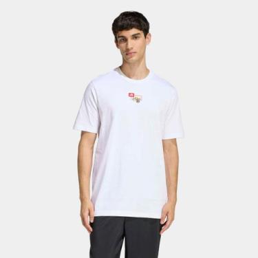 Imagem de Camiseta Adidas Mini Ftb T Masculina, Branco, GG