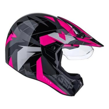 Imagem de Capacete 3 Sport Hills Tipo Cross ~ Bieffe, CINZA/PINK, 58