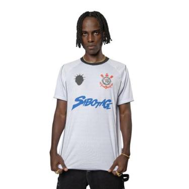 Imagem de Camiseta Esportiva Masculina Corinthians x Sabotage Cor:BrancoTamanho: