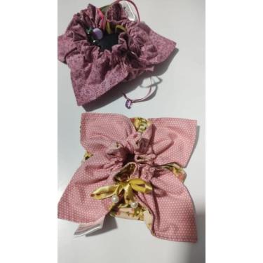 Imagem de Porta bijus, joias - ATELIE REGINA BIOCHE, ROSA BEBE COM BOLINHAS BRAN
