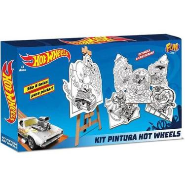 Imagem de Kit de Pintura HOT Wheels com 6 Telas FUN F0019-2 - Fun Divirta-Se