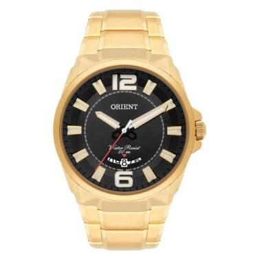 Imagem de Relógio Orient Masculino Dourado Preto - MGSS1157 P2KX