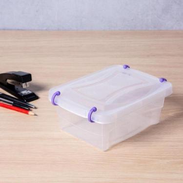 Imagem de Caixa organizadora Pratic box 1 litro 18x13x7cm translucido Paramount 
