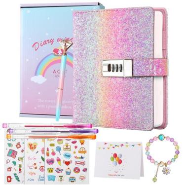 Imagem de Diário JIALILI com Cadeado para Meninas (8-12 anos) - Com Acessórios
