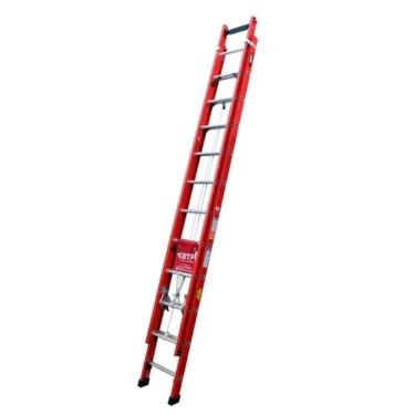 Imagem de Escada Extensível EFR9929 6m 22 Degraus Fibra de Vidro Isolamento Elétrico Fixa 150kg Botafogo Lar & Lazer