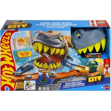 Imagem de Pista de Brinquedo Hot Wheels City Praia do Tubarão com Mecanismo Interativo Azul Mattel