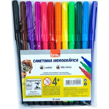 Imagem de Canetinha Hidrográfica Blister com 12 Cores, BRW