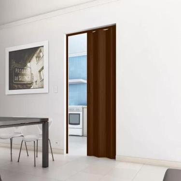 Imagem de Porta Sanfonada de PVC 210cm x 84cm Plastporta Bcf Marrom/Imbuia