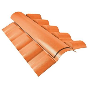Imagem de Cumeeira Central Articulada 88x56cm 2 Peças Vermelho/Cerâmica Permatti