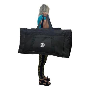 Imagem de Sacola de Viagem GG Yin's Poliester Preta Dobrável Alça Ajus