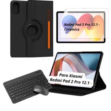 Imagem de Kit Para Tablet Redmi Pad 2 Pro 12.1 + Case + Teclado Bluetooth + Peli