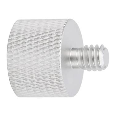 Imagem de Adaptador de rosca para pedestal de microfone, 5/8 fêmea para adaptador de rosca macho 1/4 Rosca transparente para montagem de pedestal de microfone(Prata (F2B))