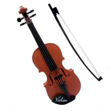 Imagem de Mini Violino Infantil Acustico Brinquedo Com 4 Cordas E Arco Intrument