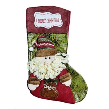 Imagem de Meia de Natal Papai Noel em Pelúcia para Pendurar - 47cm