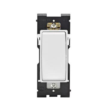 Imagem de Leviton Interruptor Renu RE153-WW para aplicações de 3 vias, 15A-120/277VAC, branco sobre branco