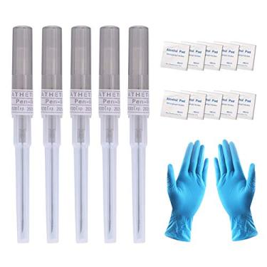 Imagem de ZS Agulhas de piercing de cateter – Kit de agulhas de cateter IV, agulhas de piercing de nariz de orelha, 14G, 16G, 18G, 20G Kit de piercing corporal