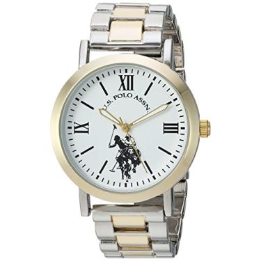Imagem de U.S. Polo Assn. Relógio analógico feminino de quartzo com pulseira de liga, dois tons, 8 (modelo: USC40261AZ)
