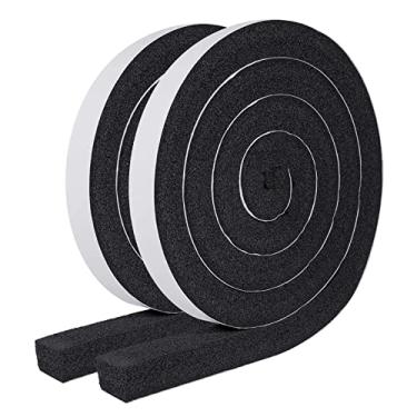 Imagem de MAGZO Vedação de porta de decapagem climática 2,5 cm L x 2,5 cm T, forte adesão e isolamento de espuma de ar condicionado de alta resiliência para janelas, comprimento total de 2 pés (2 m x 2 rolos)