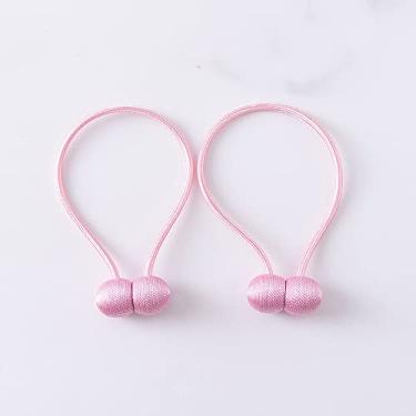 Imagem de 2 peças de cortina de bola magnética tiebacks corda de gravata varetas de acessórios acessórios costas retenções fivela clipes gancho decoração de casa, lavanda, 4 peças