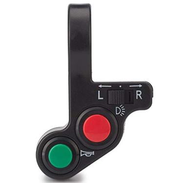 Imagem de DKMOTORK Interruptor de luz de motocicleta 0011 de alumínio com função de buzina de farol de seta para guidão de 22 mm, preto