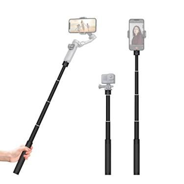 Imagem de Aochuan Haste de extensão de alumínio E10 73 cm ajustável para selfie compatível com gimbal de 3 eixos, câmera de ação, câmera com haste extensível de rosca de 6 mm para videografia