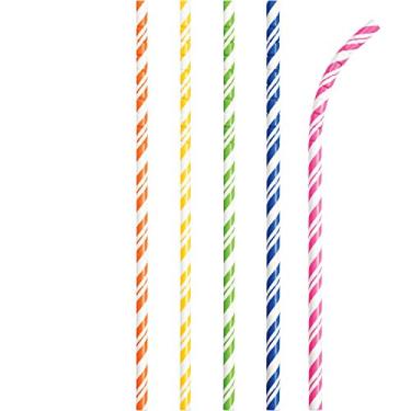 Imagem de Creative Converting Canudos de papel, tamanho único, cores sortidas