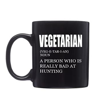 Imagem de Caneca de café engraçada caça significado vegetariano caçador de cervos novidade copo presente para amigo caçador