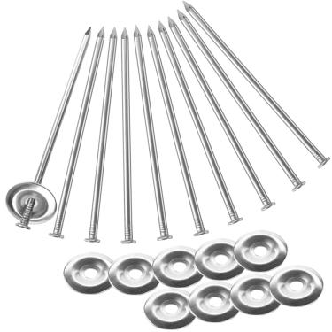 Imagem de 10 conjuntos de estacas de tapete de pátio de 15 cm para área externa de aço inoxidável RV tapete estacas tapete estacas de pátio estacas para acampamento de jardim tapete externo tapete tenda carpete