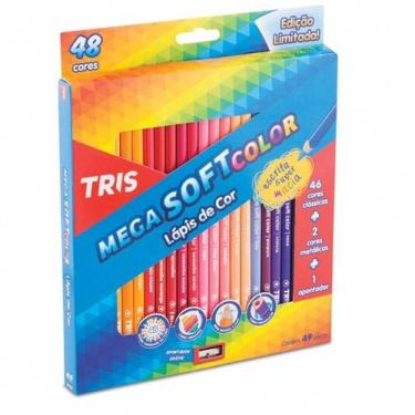 Imagem de Lapis De Cor Mega Soft Color 48 Cores Com 2 Metalicas Tris