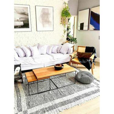 Imagem de Tapete Para Sala Dupla Face Boho Algodao Lavável 2,50X2,00M