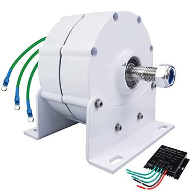 Imagem de Gerador de ímã permanente trifásico 3500W 12V24V48V220V com turbina eólica controlador (com base),12v