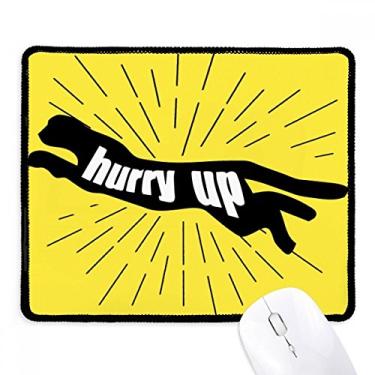 Imagem de Black Animal Panther Outline Mousepad Natural Borda Costurada Tapete Borracha Gaming Pad