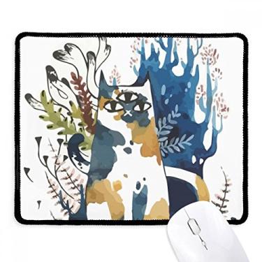 Imagem de Mousepad de borracha para jogos com borda costurada para gatos com três olhos