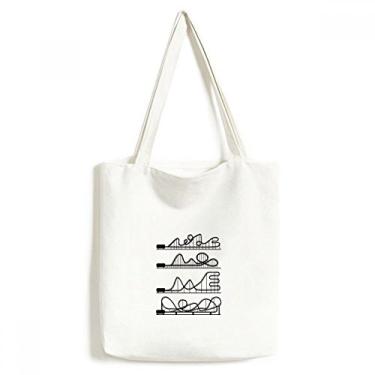 Imagem de Bolsa de lona preta com contorno de porta-copos para parque de diversões, bolsa de compras casual