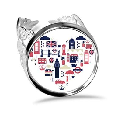 Imagem de DIYthinker Heart London Bridge UK Big Ben anel ajustável amor casamento noivado