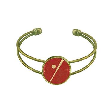 Imagem de Bracelete de beisebol esportivo com ilustração vermelha com estampa de bola aberta retrô