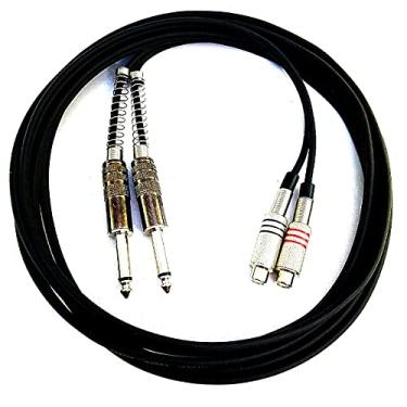 Imagem de Cabo de Áudio Blindado Extensor P10 Mono Duplo RCA Fêmea Duplo Profissional 8 Metros