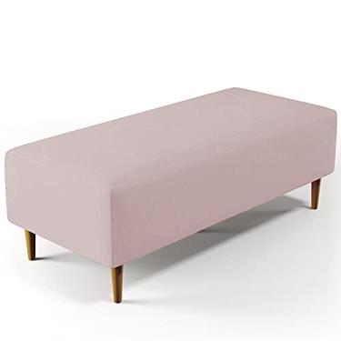 Imagem de Puff Decorativo Sala de Estar Bali W01 Pés Palito 120x50 cm Suede Rosê - Lyam Decor